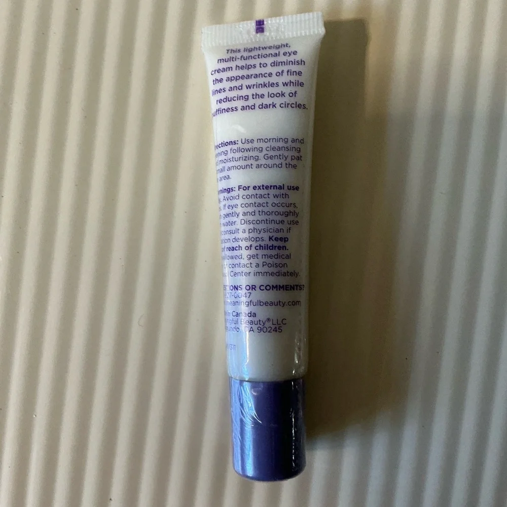 Meaningful Beauty Eye Crème - White and Purple Cindy Crawford 0.5 oz